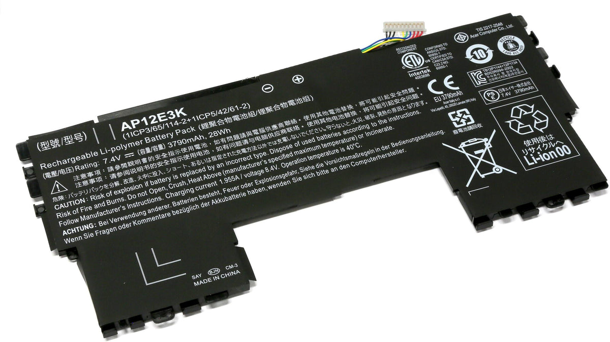 BATTERIE POUR PC PORTABLE ACER ASPIRE S7-191 SERIES - AP12E3K - 7.4V 3790mAh