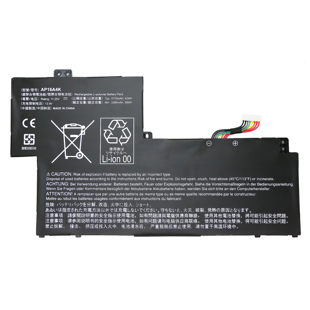BATTERIE POUR PC PORTABLE ACER SWIFT 1 SF113-31 - AP16A4K - 11.25V 3380mAh