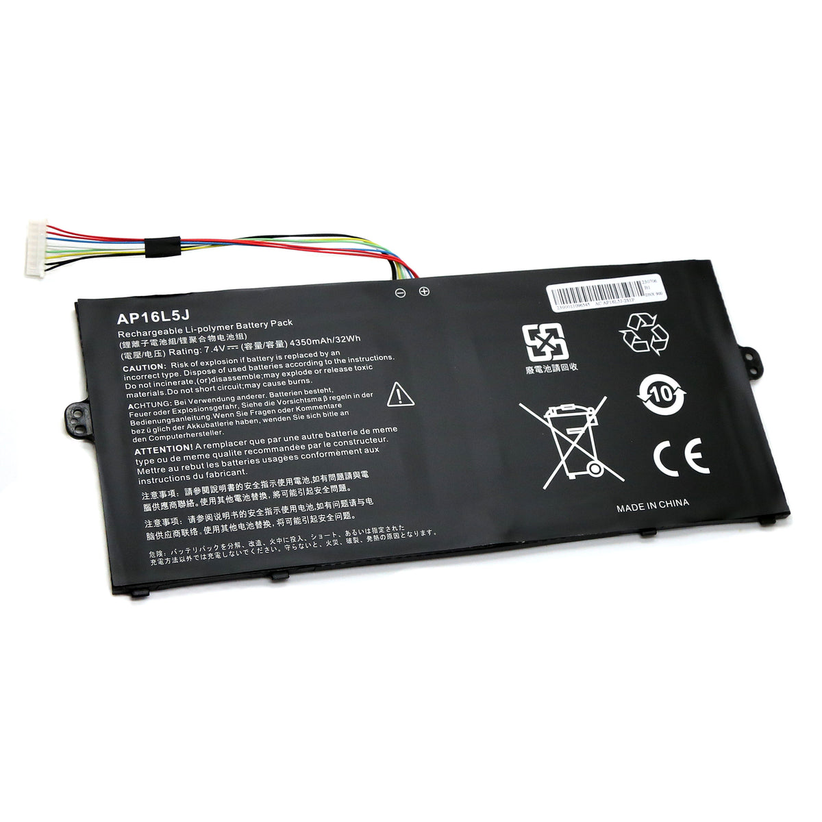 BATTERIE POUR PC PORTABLE ACER SPIN 1 SP111-32N / SP111-34N - AP16L5J - 7.4V 4350mAh