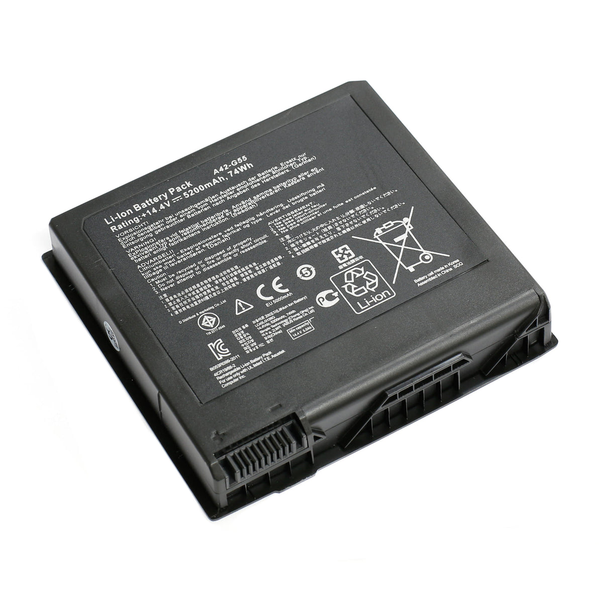 BATTERIE POUR PC PORTABLE ASUS G55 / G55V / G55VM - A42-G55 - 14.4V 5200mAh