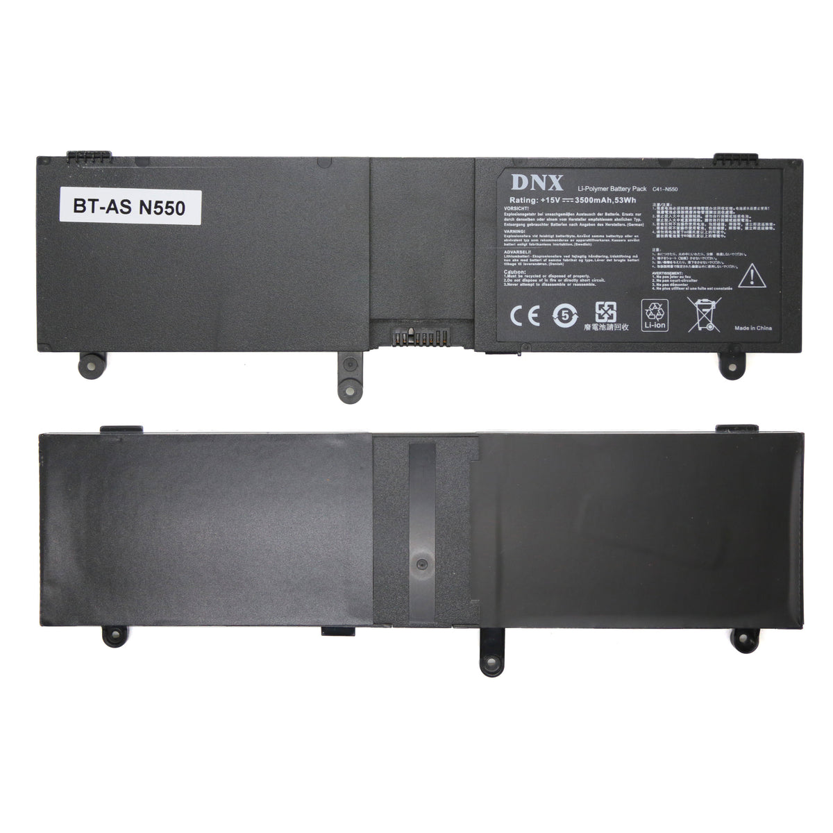 BATTERIE POUR PC PORTABLE ASUS N550JA / N550JK / N550JV / N550JX / N550LF / Q550LF - C41-N550 / C41N550 - 15V 3500mAh