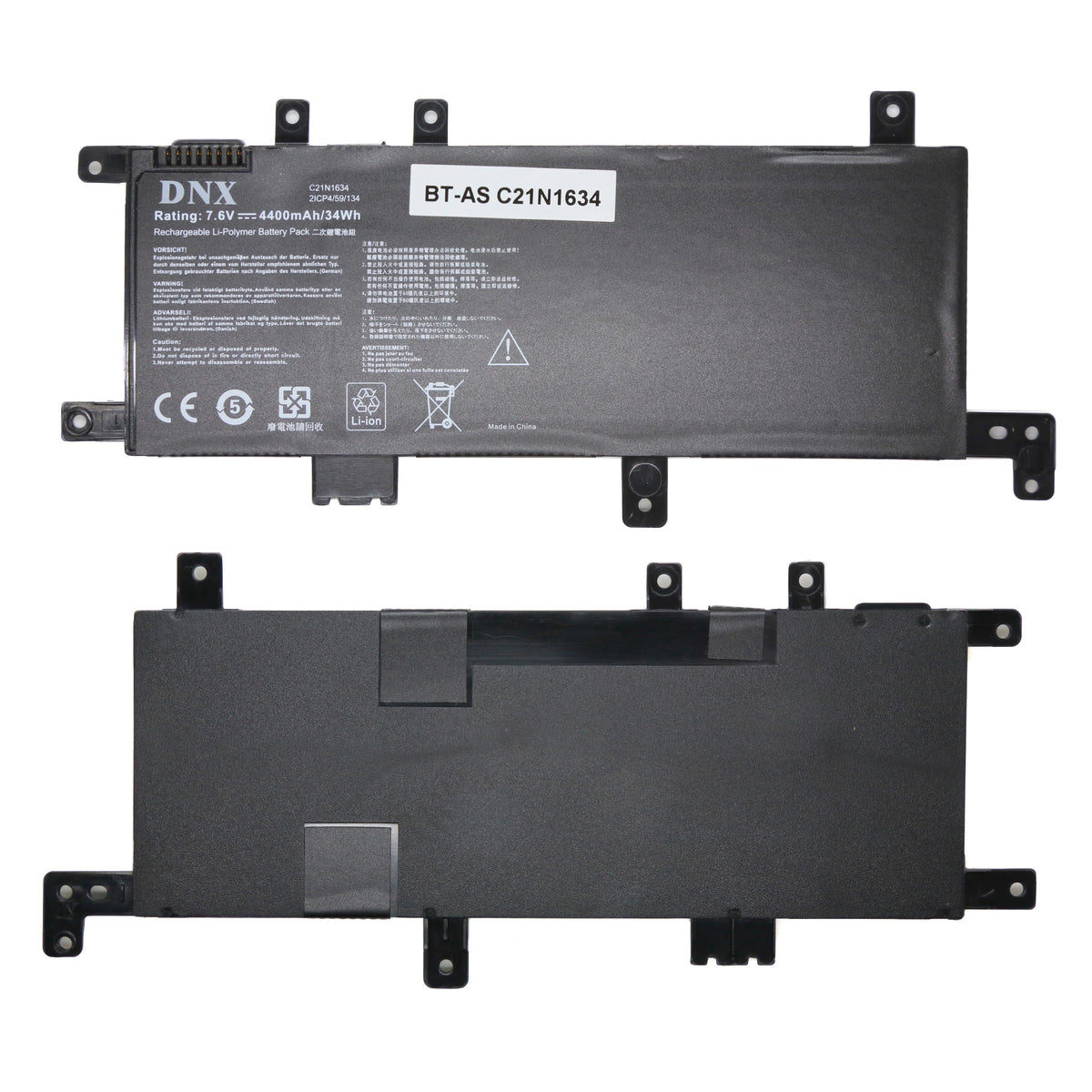 BATTERIE POUR PC PORTABLE ASUS VIVOBOOK A580B / A580U / F542UF / F542UN / F542UQ / FL5900L - C21N1634 - 7.6V 4400mAh