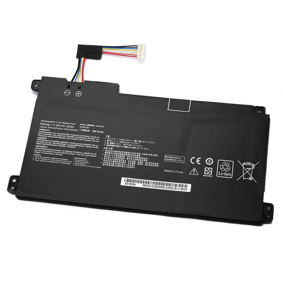 BATTERIE POUR PC PORTABLE ASUS VIVOBOOK 14 E410 / E410M / E410MA / E410K / E410KA - B31N1912 - 11.55V 3550mAh-1