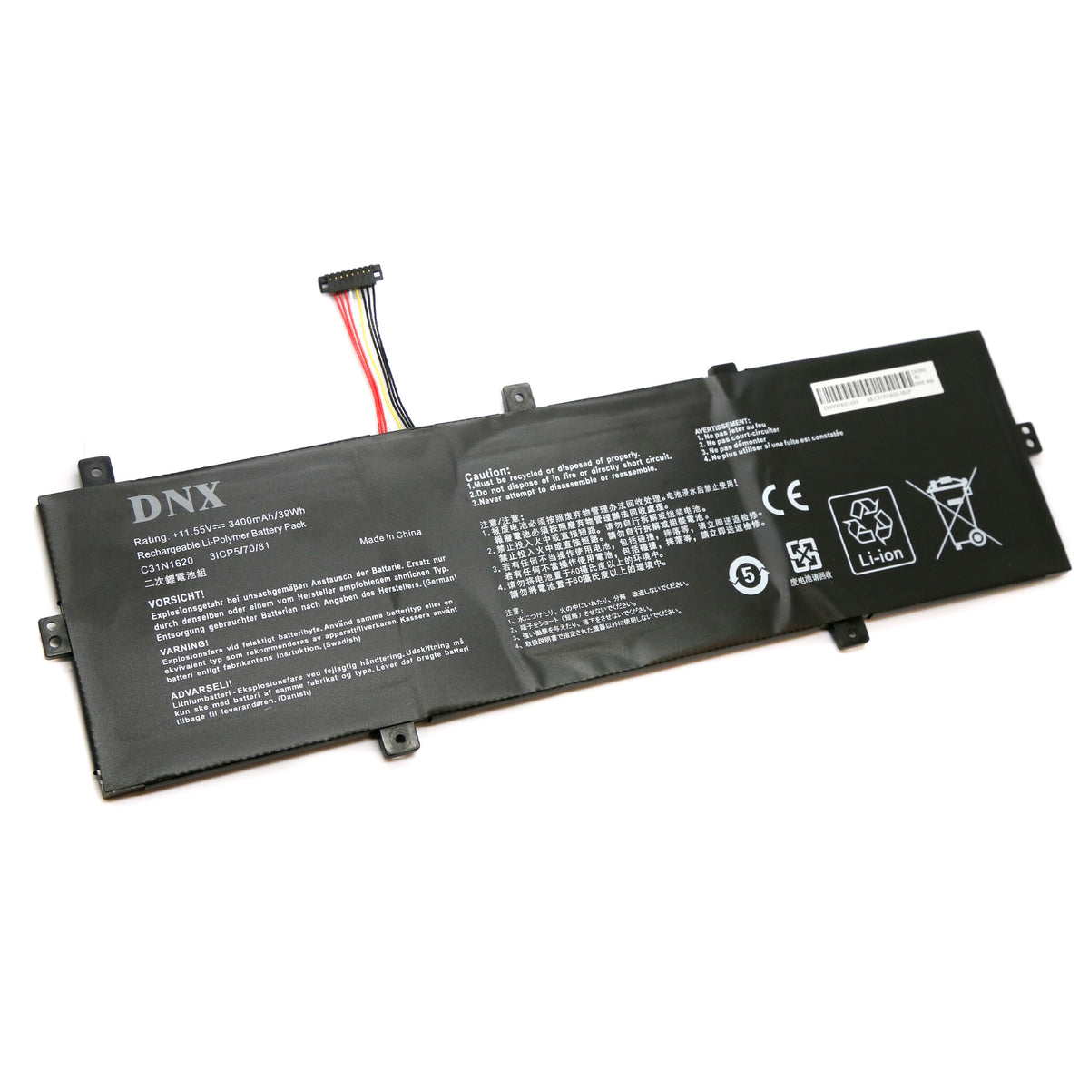 BATTERIE POUR PC PORTABLE ASUS ZENBOOK UX430U / UX430UQ / U4100U / U4100UQ - C31N1620 - 11.55V 3400mAh