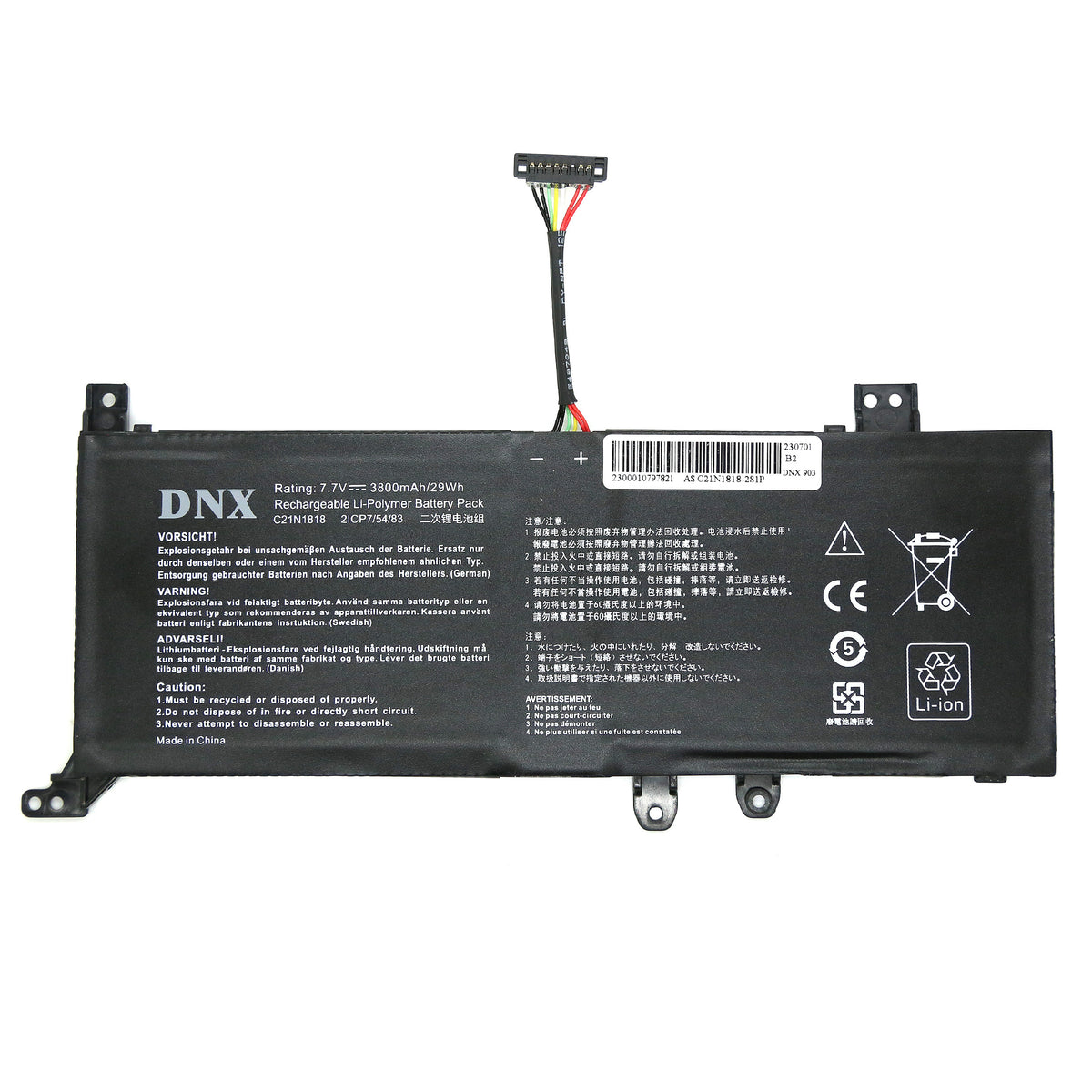 BATTERIE POUR PC PORTABLE ASUS VivoBook F409 / F509 / X409 / A409 – C21N1818 – 7.7V 3800mAh