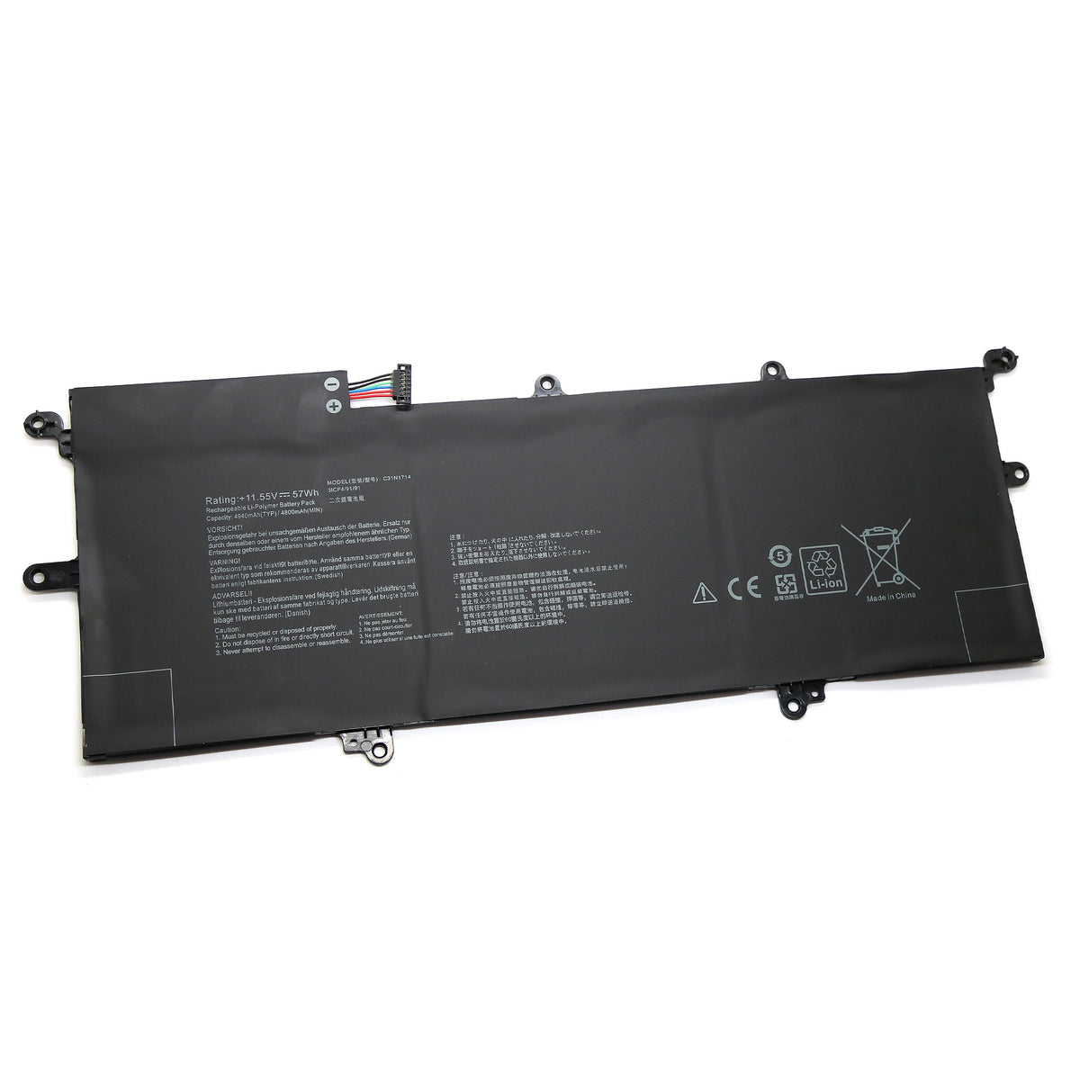 BATTERIE POUR PC PORTABLE ASUS Zenbook Flip 14 UX461U / UX461UN / UX461FA / UX461FN / UX461UA - C31N1714 - 11.55V 4800mAh