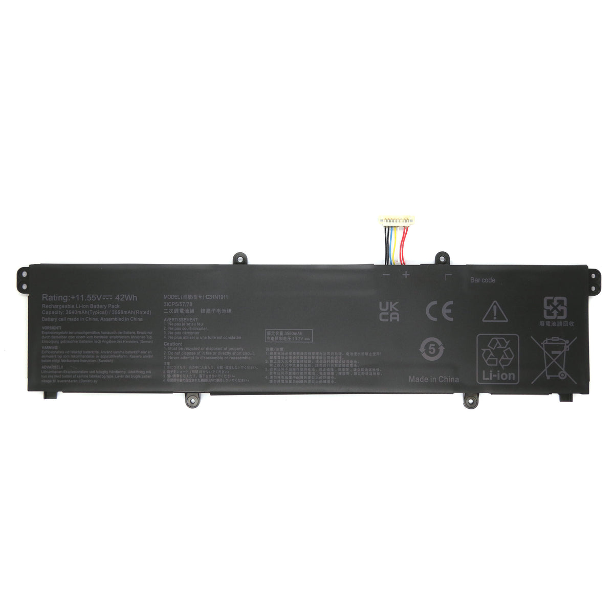 BATTERIE POUR PC PORTABLE ASUS A413FF / F413FF / K433FA / R428FF / S433FA - C31N1911 - 13.2V 3550mAh