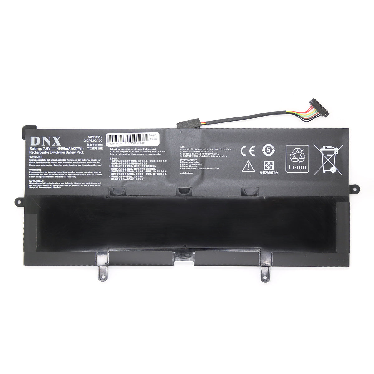 BATTERIE POUR PC PORTABLE ASUS CHROMEBOOK FLIP C302 / C302C / C302CA / C302SA - C21N1613 - 7.6V 4900mAh
