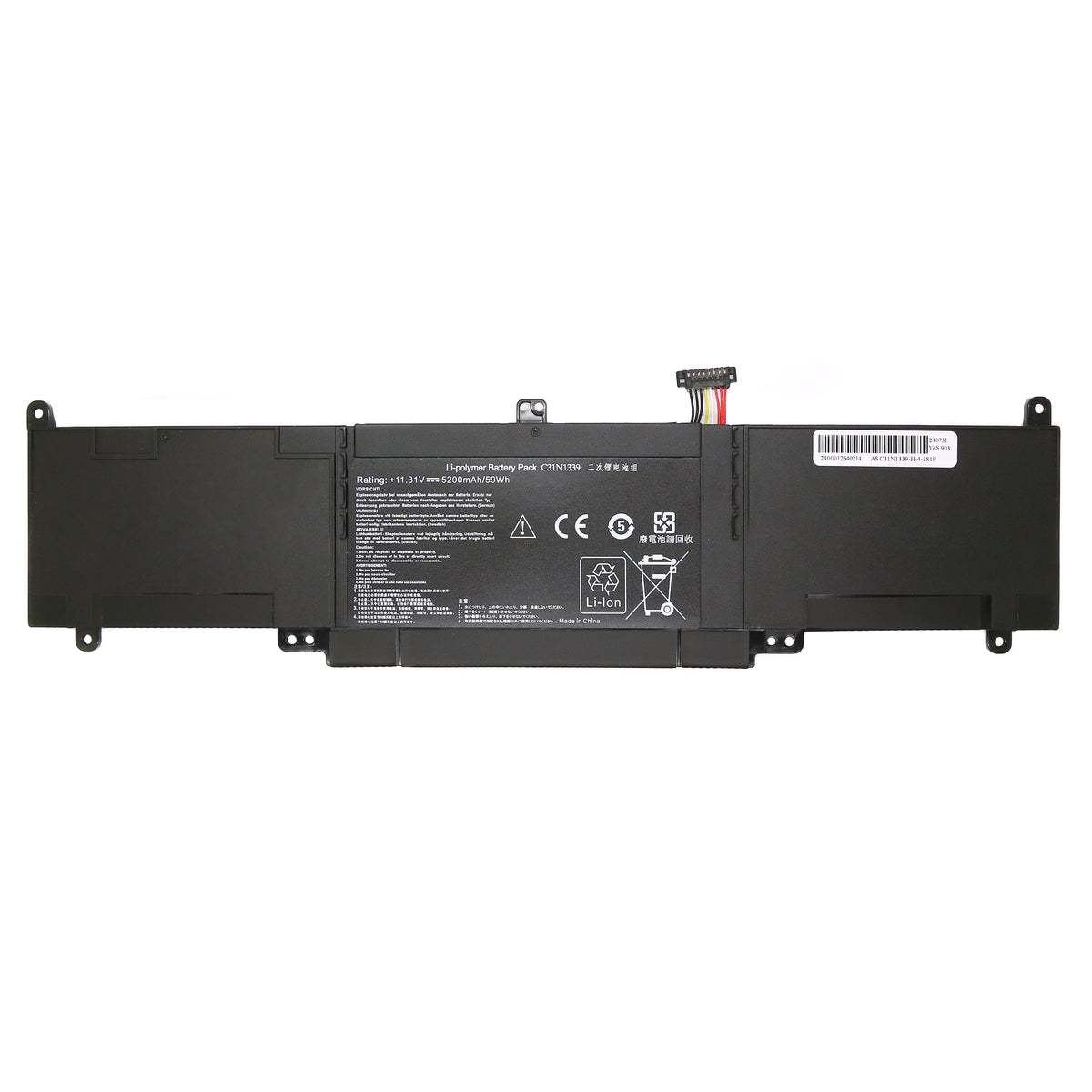 BATTERIE POUR PC PORTABLE ASUS ZenBook U303 / U303L / U303LA / U303LB / U303LN – C31N1339 – 11.31V 5200mAh