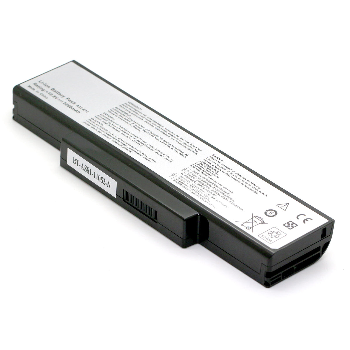 BATTERIE POUR PC PORTABLE ASUS A72 / A72D / A72DR / A72F / A72J / A72JK / A72JR - A32-K72 / A32-N71 - 11.1V 5200mAh