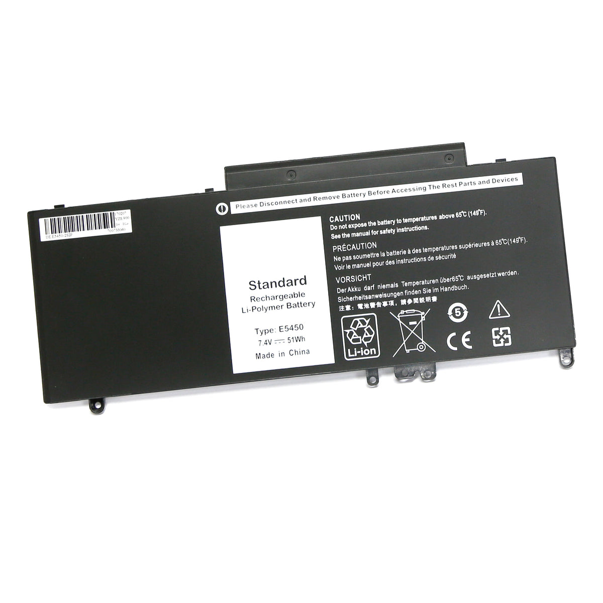 BATTERIE POUR PC PORTABLE DELL LATITUDE E5250 / E5450 / E5550 - WTG3T / FDX0T / R0TMP / ROTMP - 7.4V 51Wh