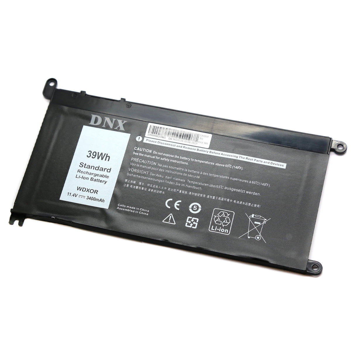BATTERIE POUR PC PORTABLE DELL INSPIRON 15 5767 / 5770 - 17 7550 / 7560 - WDX0R / 3CRH3 / T2JX4 - 11.4V 3400mAh-1