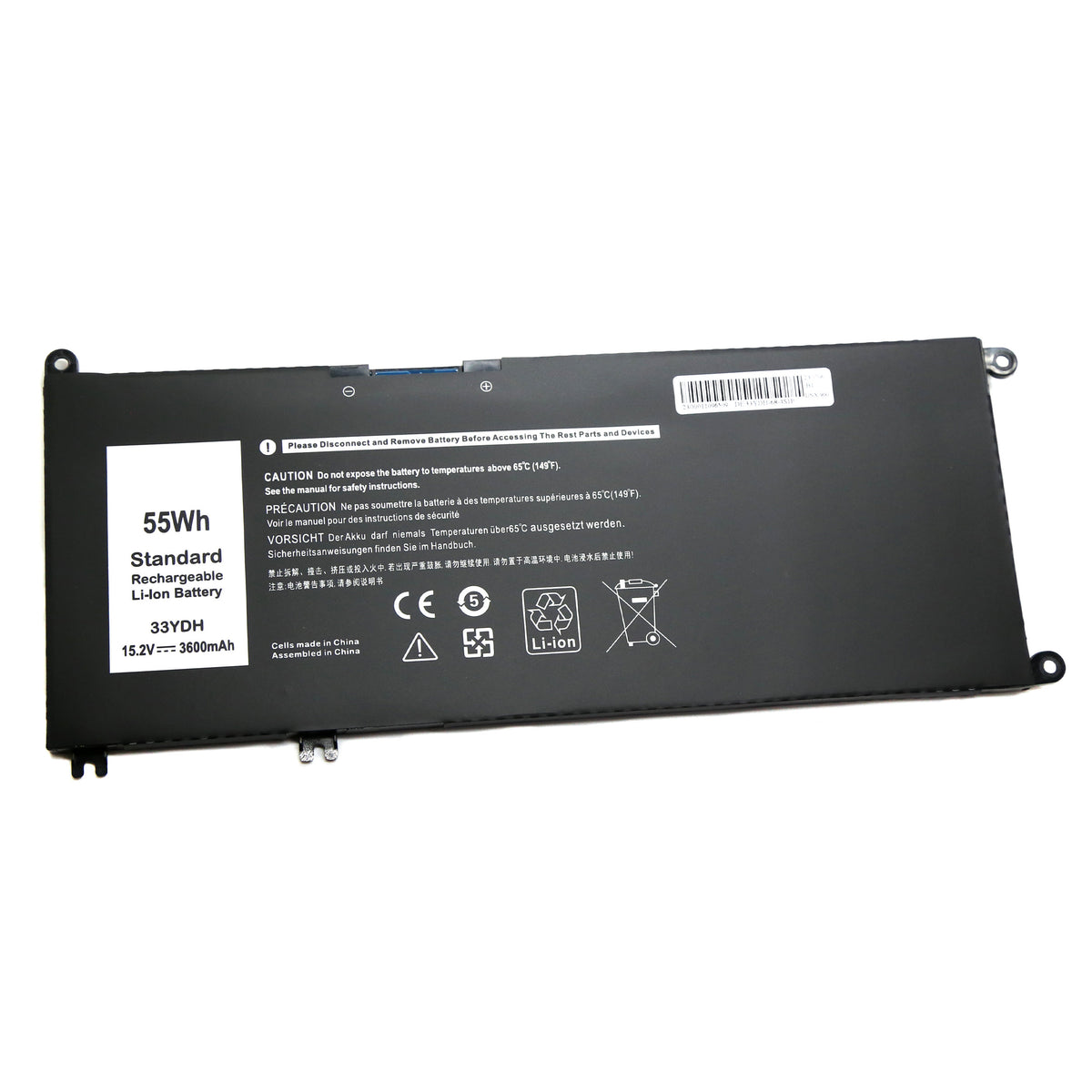 BATTERIE POUR PC PORTABLE DELL INSPIRON 15-5580 / 15-7577 / 17-7773 / 17-7778 / 17-7779 - 33YDH - 15.2V 3600mAh
