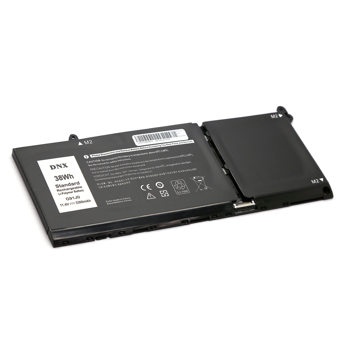 BATTERIE POUR PC PORTABLE DELL INSPIRON 14 5410 / 7415 - G91J0 - 11.4V 3300mAh-1