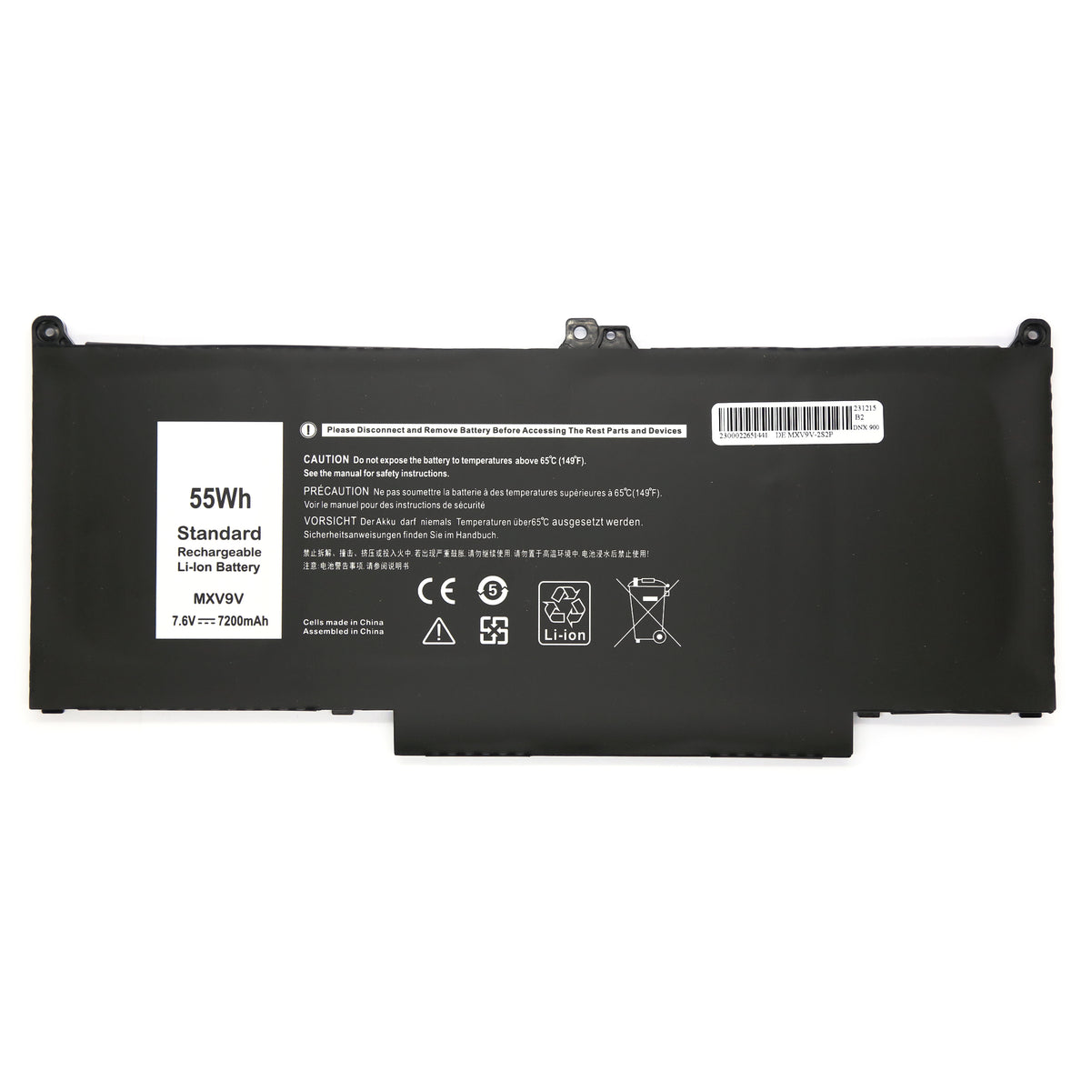 BATTERIE POUR PC PORTABLE DELL LATITUDE 5300 / E5300 / 5310 / E5310  - MXV9V / 5VC2M - 7.6V 7200mAh-1
