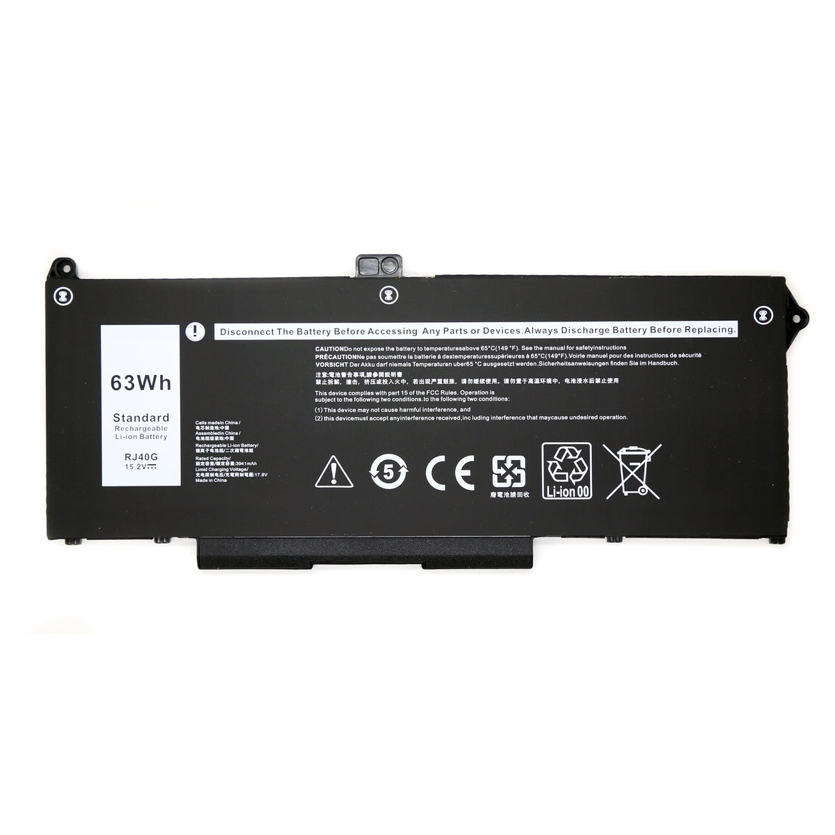 BATTERIE POUR PC PORTABLE DELL LATITUDE 5420 / 5520 / PRECISION 3560 – RJ40G – 15.2V 63Wh