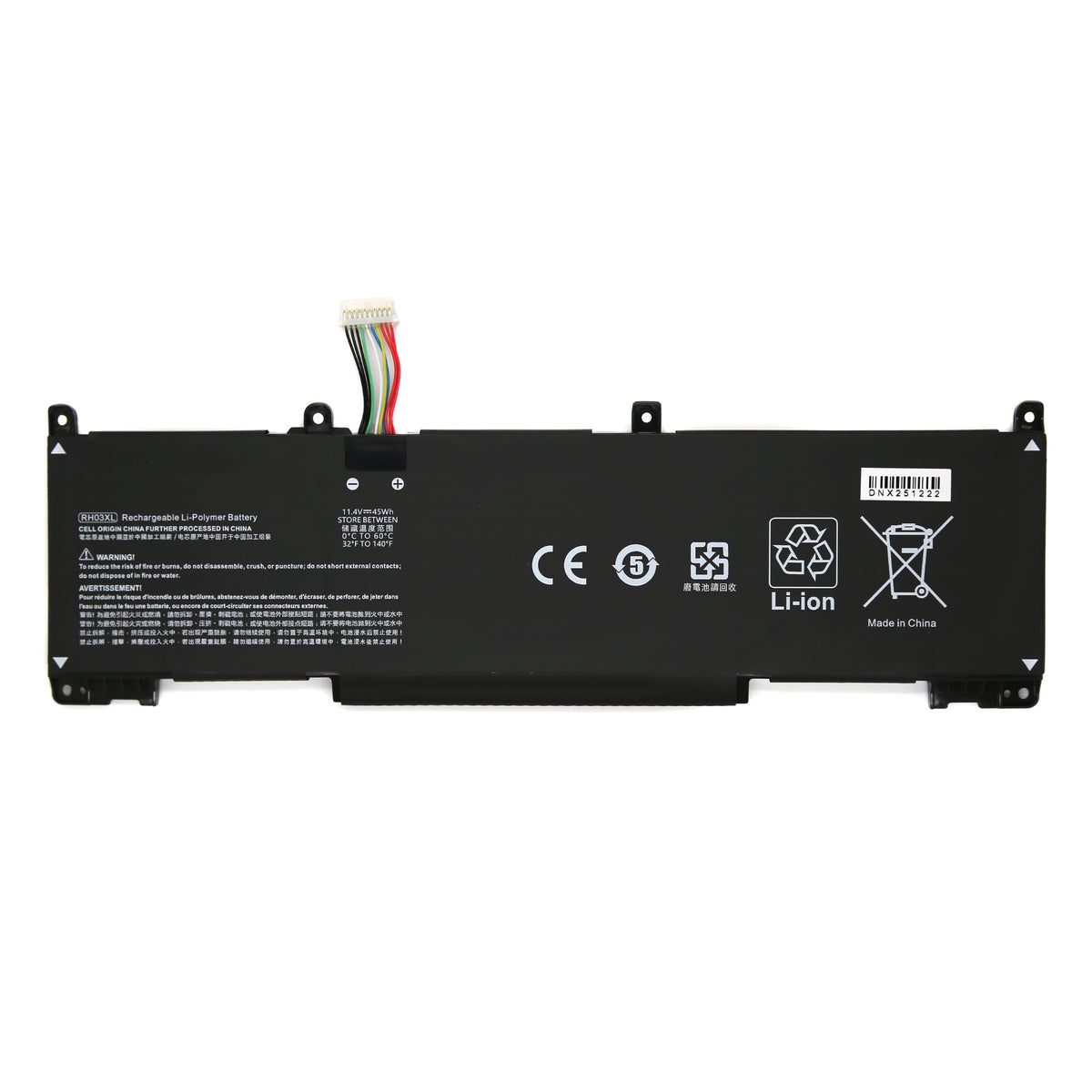 BATTERIE POUR PC PORTABLE HP EliteBook 640 G9 / 650 G10 / 655 G10 - ProBook 440 G10 / 450 G9 / 455 G10 – RH03XL – 11.4V 45Wh