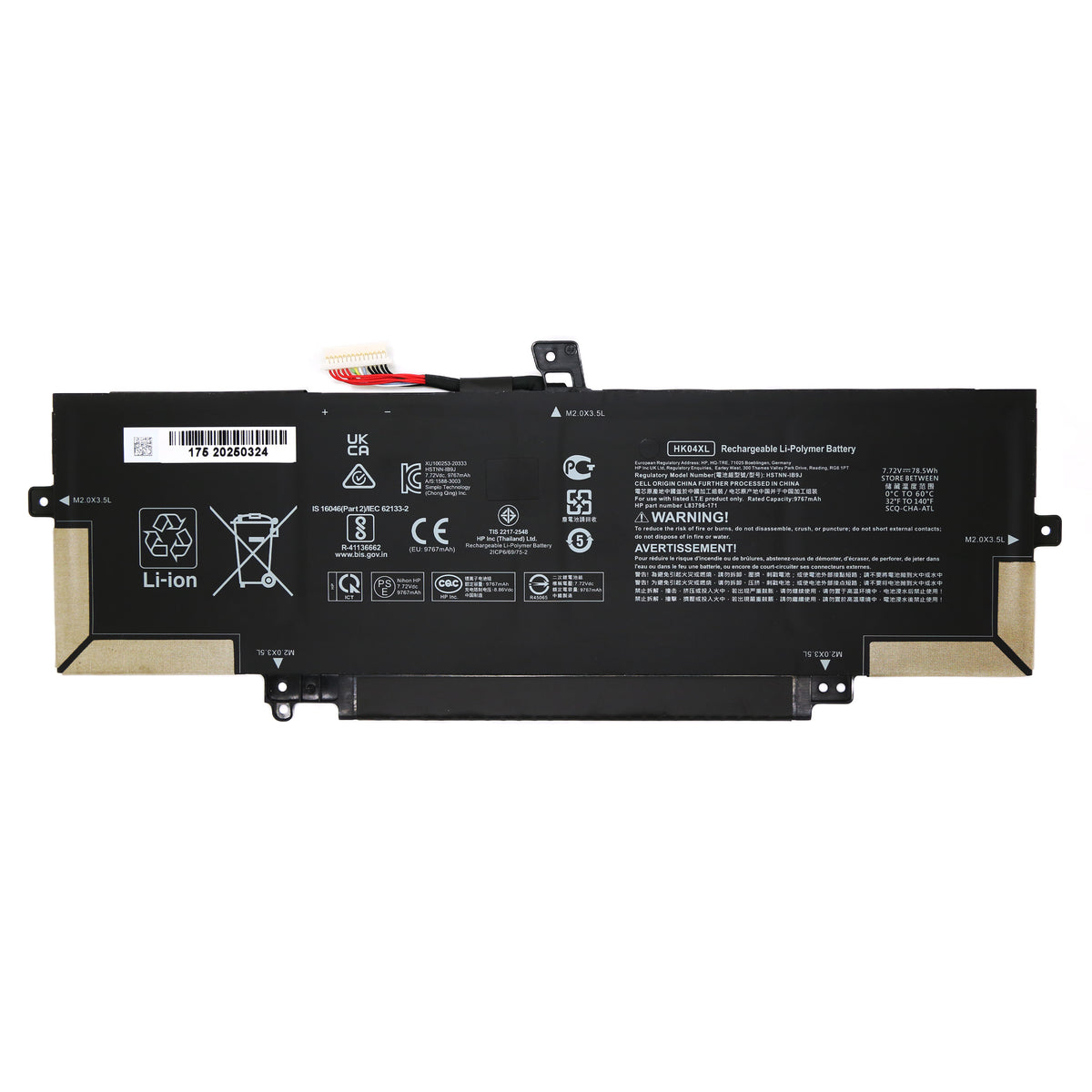 BATTERIE POUR PC PORTABLE HP ELITEBOOK X360 1030 G7 / 1030 G8 / 1040 G7 / 1040 G8 - HK04XL - 7.72V 78.5Wh-1