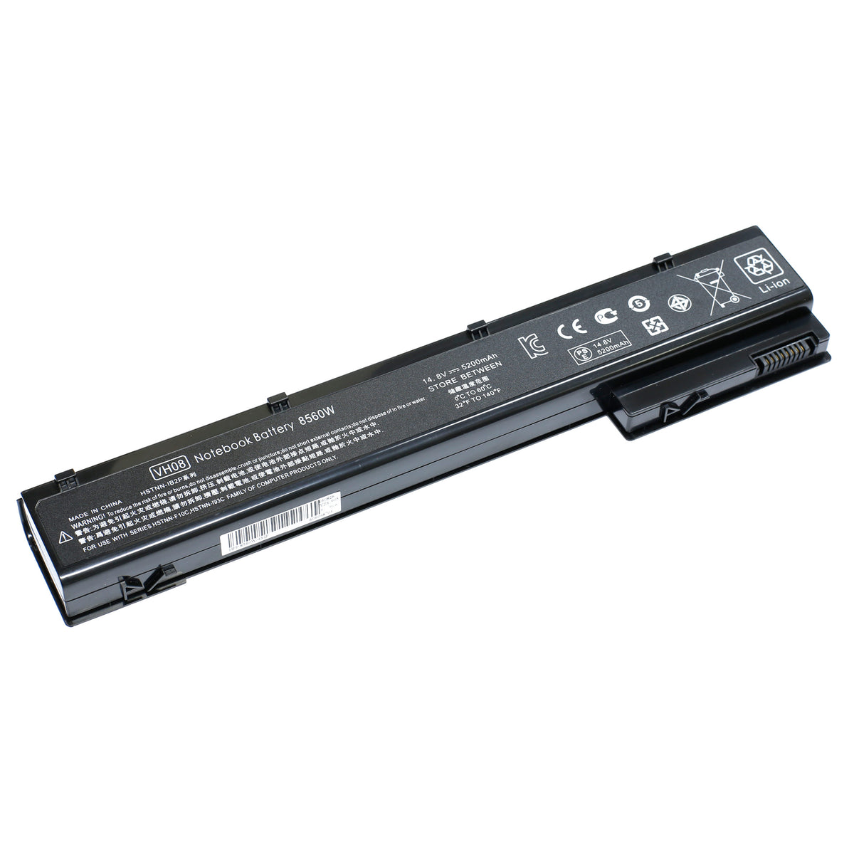 BATTERIE POUR PC PORTABLE HP ELITEBOOK 8560W / 8570W / 8760W / 8770W - VH08 / VH08XL - 14.8V 5200mAh-1