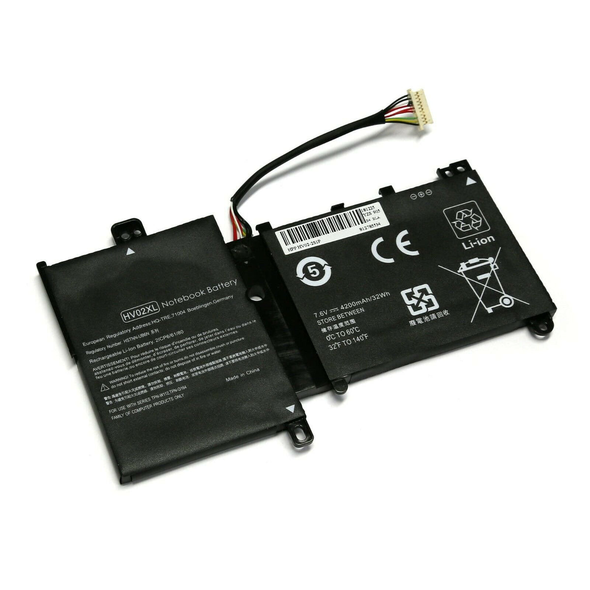 BATTERIE POUR PC PORTABLE HP PAVILION X360 11-K / 11-K000 / 11-K000NF / 11-K001NS - HV02XL - 7.6V 4200mAh