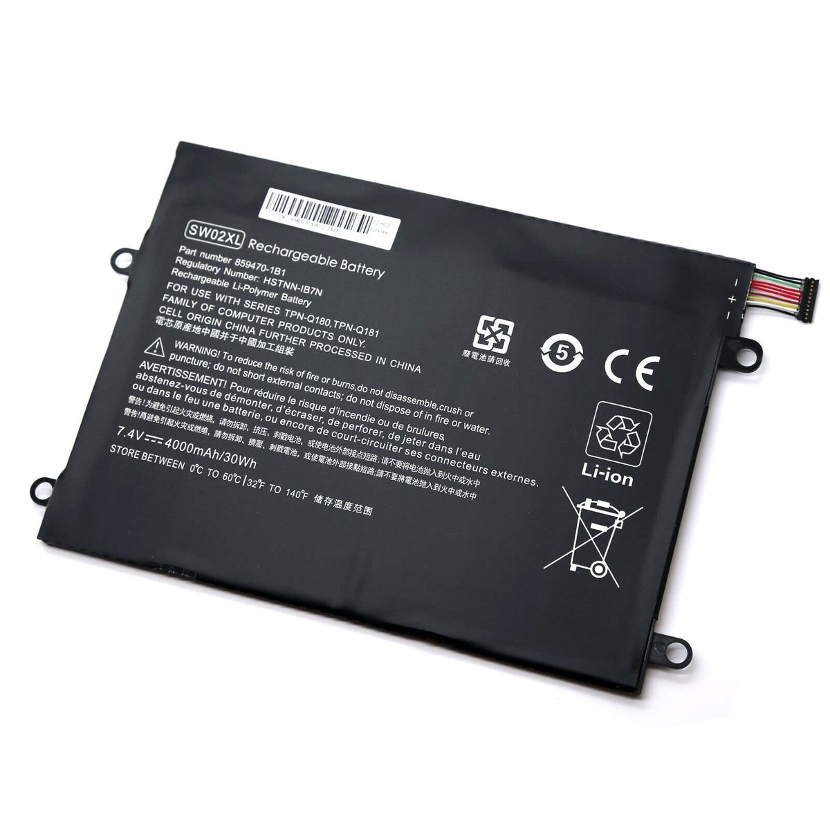 BATTERIE POUR PC PORTABLE HP X2 10-P - HP X2 210 G2 - SW02XL - 7.4V 4000mAh-1