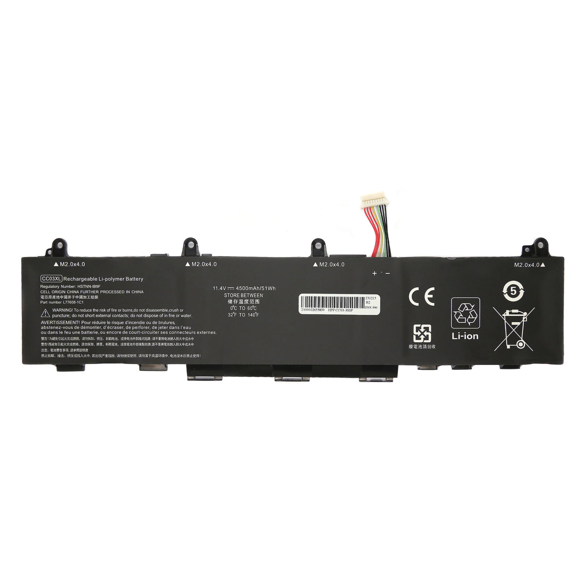 BATTERIE POUR PC PORTABLE HP ELITEBOOK 830 G7 / 835 G7 / 840 G7 / 845 G7 / 830 G8 - CC03XL - VERSION A - 11.4V 4500mAh