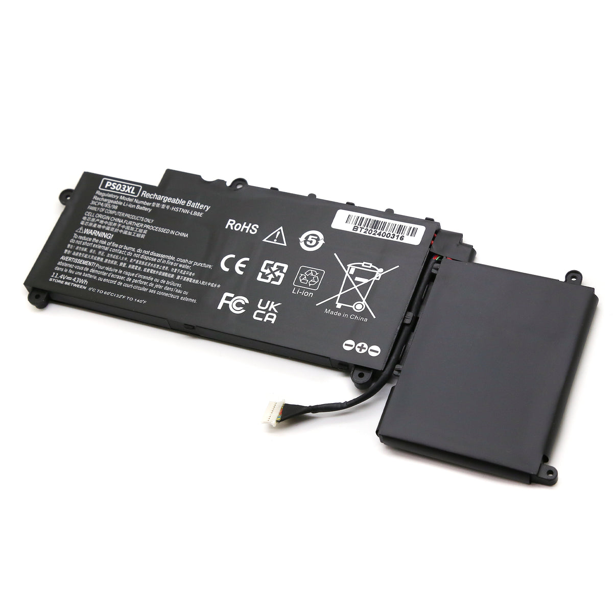 BATTERIE POUR PC PORTABLE HP STREAM 11-P / 11-P010NR - PS03XL - 11.4V 43Wh-1