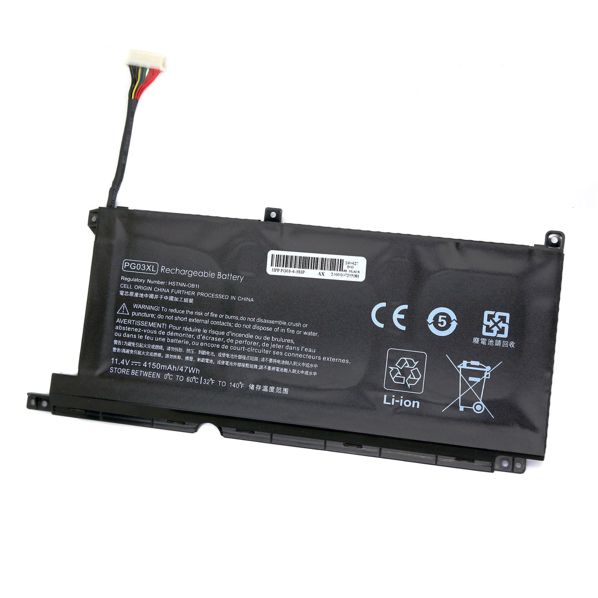 BATTERIE POUR PC PORTABLE HP PAVILION GAMING 15-DK0000 / 15-DK1000 - PG03XL - ﻿11.4V 4150mAh-1