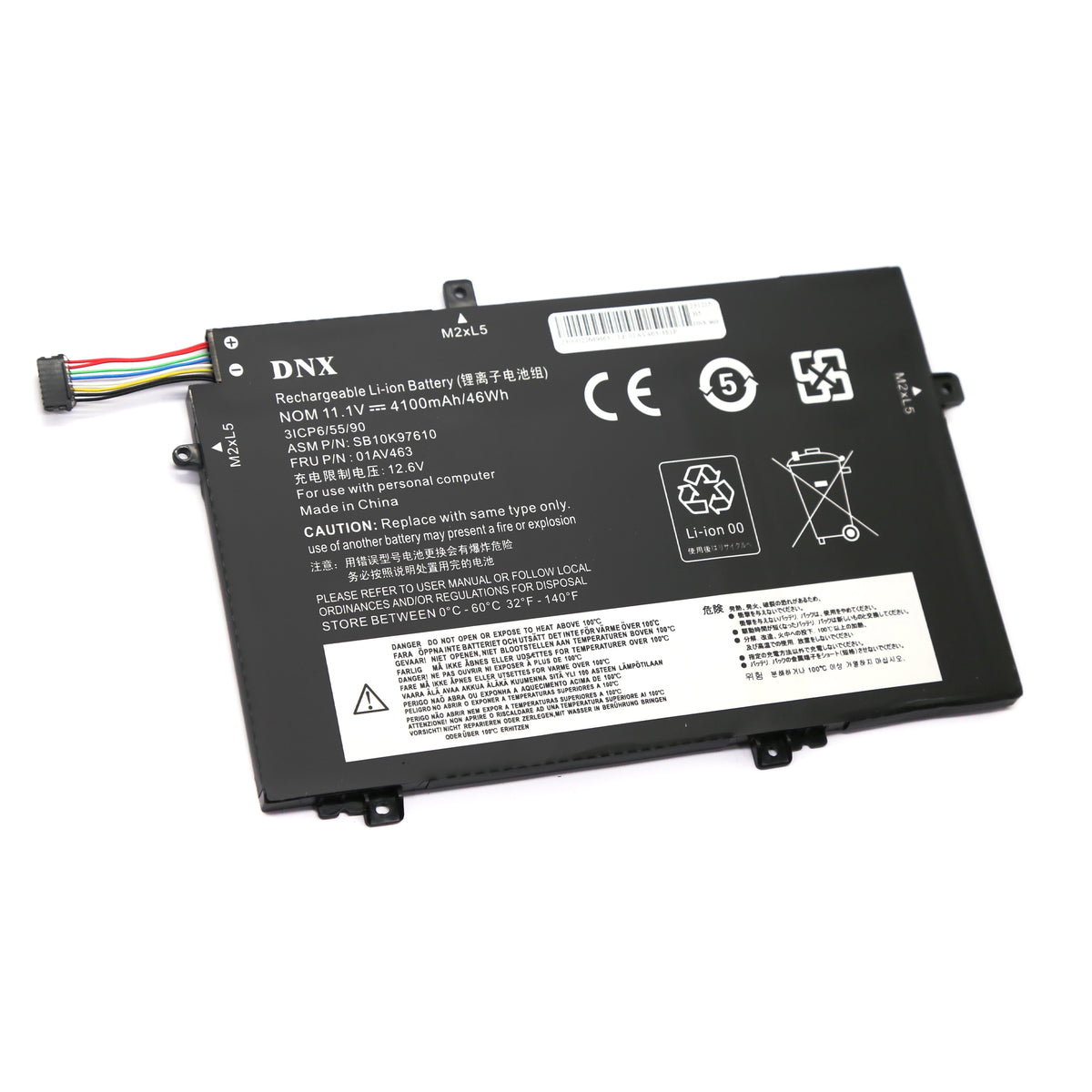 BATTERIE POUR PC PORTABLE LENOVO THINKPAD L480 / L490  / L590 - 01AV463 - 11.1V 4100mAh