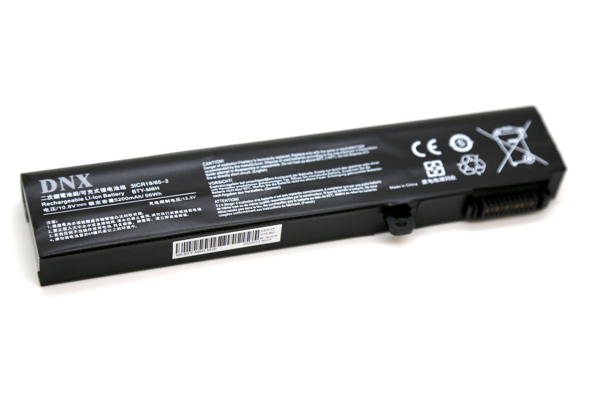 BATTERIE POUR PC PORTABLE MSI GE62 / GE62VR / GE72 - BTY-M6H - 10.8V 5200mAh