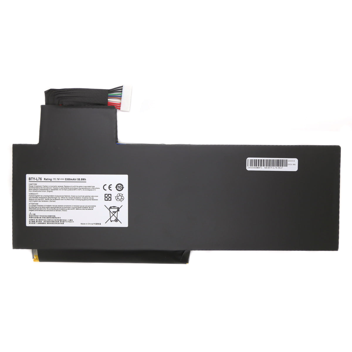 BATTERIE POUR PC PORTABLE MSI GS60 / GS70 / GS72 / MS-1771 / MS-1772 / MS-1774 - BTY-L76 - 11.1V 5300mAh