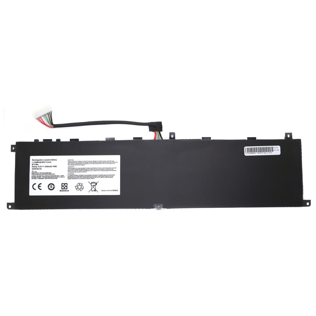 BATTERIE POUR PC PORTABLE MSI GS65 / GS75 / P65 / P75 / PS63 / PS42 - BTY-M6L - 15.2V 5200mAh