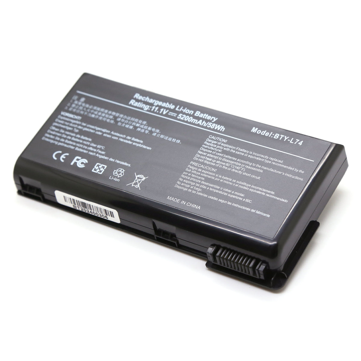 BATTERIE POUR PC PORTABLE MSI CX700 / CX705 / CX720 / GE700 - BTY-L74 / BTY-L75 - 11.1V 5200mAh-1