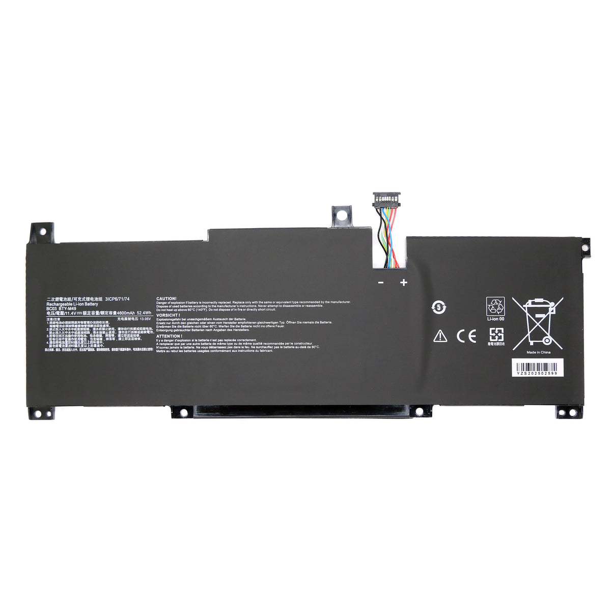 BATTERIE POUR PC PORTABLE MSI PRESTIGE 14 A10M / A10SC / A10RAS - BTY-M49 - 11.4V 4600mAh-1