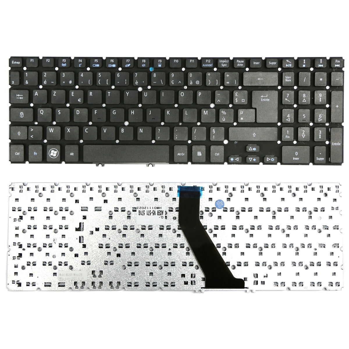 CLAVIER FRANÇAIS AZERTY POUR PC PORTABLE ACER ASPIRE V5-571 / V5-571G / V5-571P / V5-571PG-1