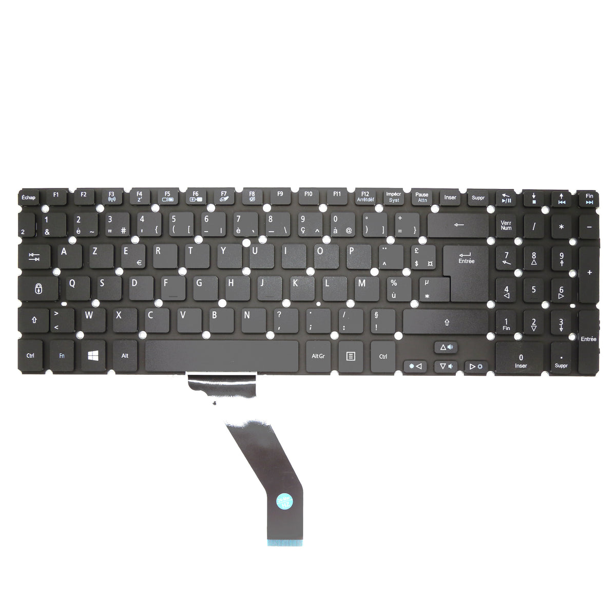 CLAVIER FRANÇAIS AZERTY POUR PC PORTABLE ACER ASPIRE V15 NITRO VN7-591 / VN7-591G - 60.MQLN1.012