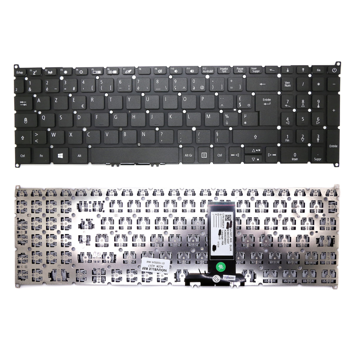 CLAVIER FRANÇAIS AZERTY POUR PC PORTABLE ACER ASPIRE 3 A317-51 / A317-51G / A317-51K / A317-51KG - NKI151S097 / PK132MD2A18