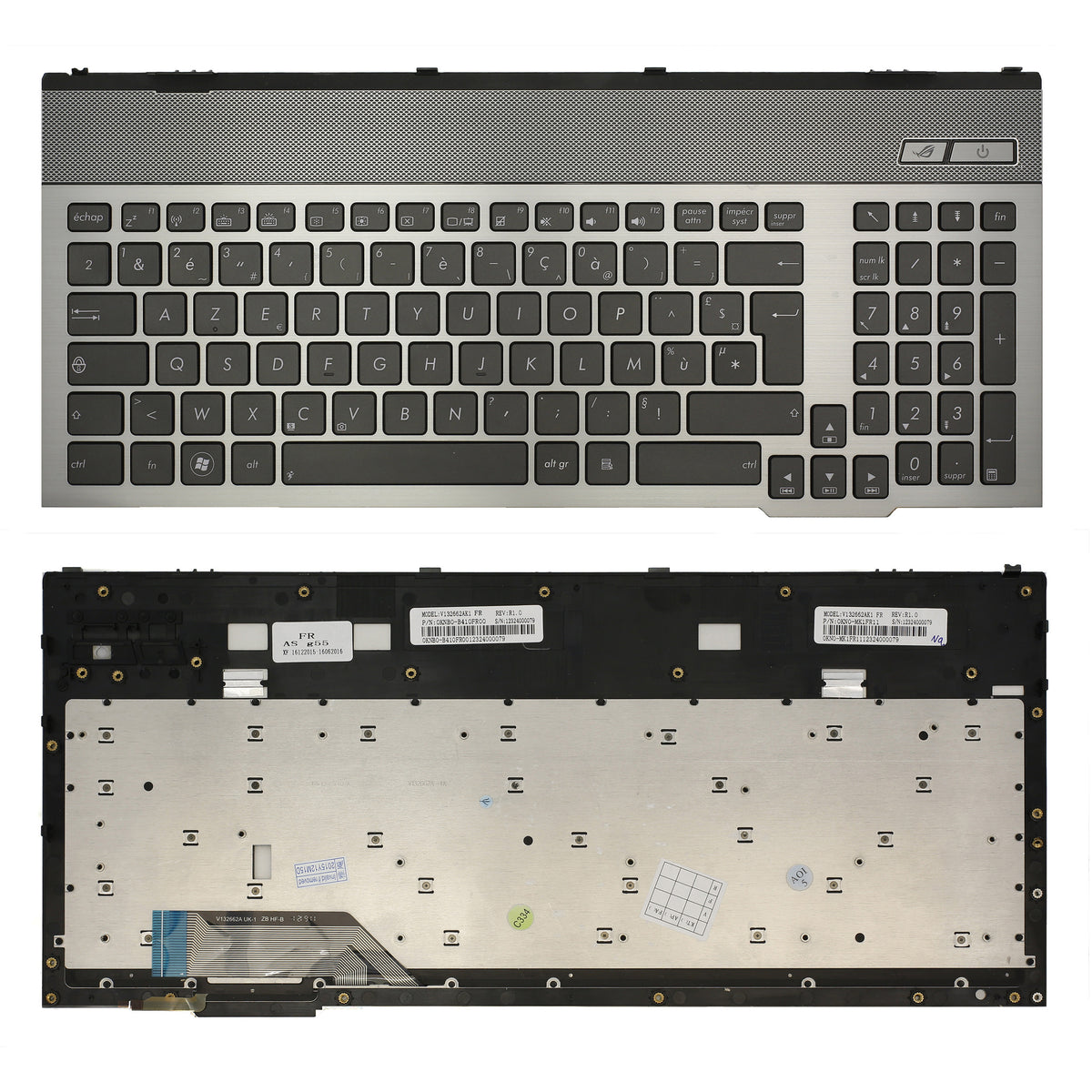 CLAVIER FRANÇAIS AZERTY POUR PC PORTABLE ASUS ROG G55 / G55V / G55VW