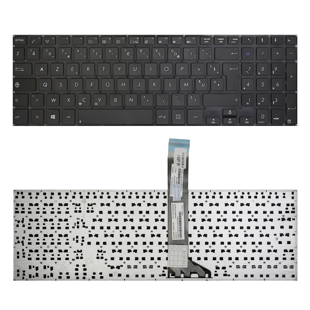CLAVIER FRANÇAIS AZERTY POUR PC PORTABLE ASUS S551L / S551LB / S551LN / V551 / V551L / V551LA / V551LN / K551 / K551L / K551LB / K551LN