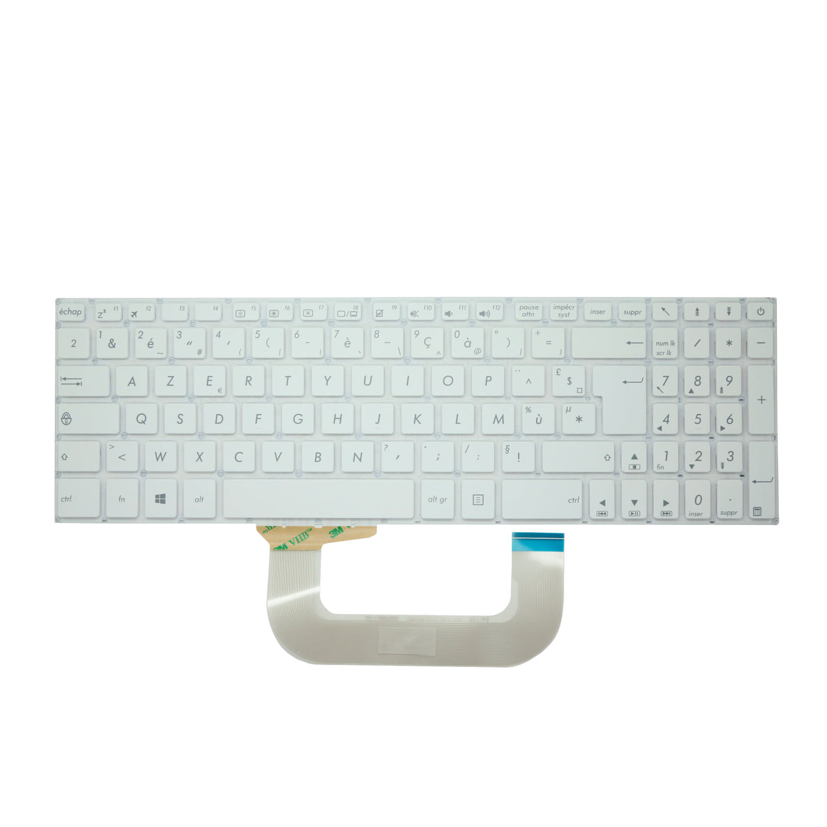 CLAVIER FRANÇAIS AZERTY POUR PC PORTABLE ASUS R702U / R702UA / R702UB / R702UF / R702UQ / R702UV - BLANC
