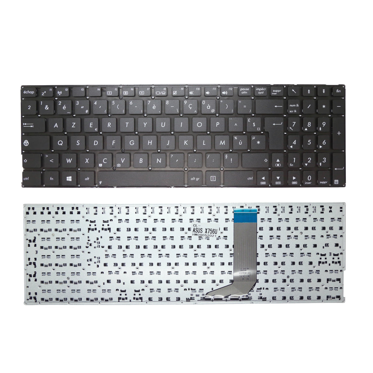 CLAVIER FRANÇAIS AZERTY POUR PC PORTABLE ASUS X756U / X756UV / X756UW / X756UX / X756UA / X756UB / X756UJ / X756UQ