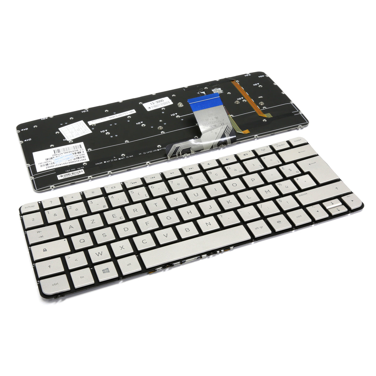 CLAVIER FRANÇAIS AZERTY POUR PC PORTABLE HP SPECTRE 13-3000 / 13-3000NF / 13-3001NF - 743897-051 + rétro