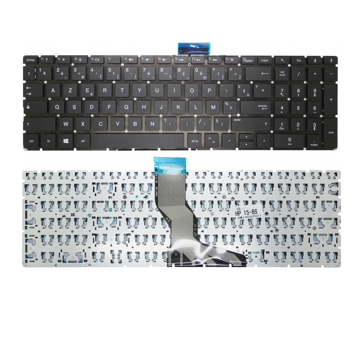 CLAVIER FRANÇAIS AZERTY POUR PC PORTABLE HP 250 G6 / 255 G6 / 256 G6 / 258 G6 / 15-BW SERIES