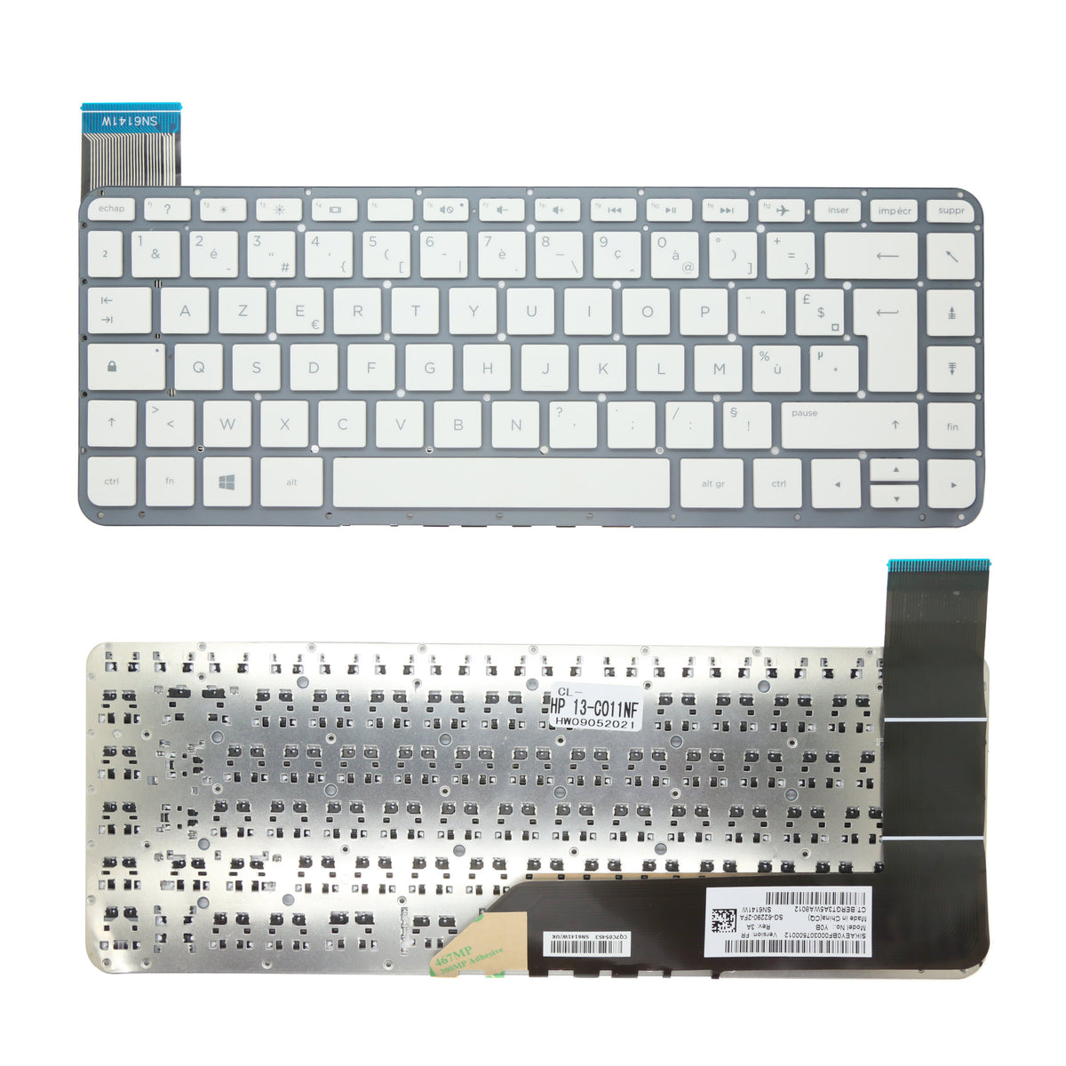 CLAVIER FRANÇAIS AZERTY POUR PC PORTABLE HP STREAM 13-C011NF / 13-C012NF / 13-C014NF / 13-C015NF / 13-C001NF-1