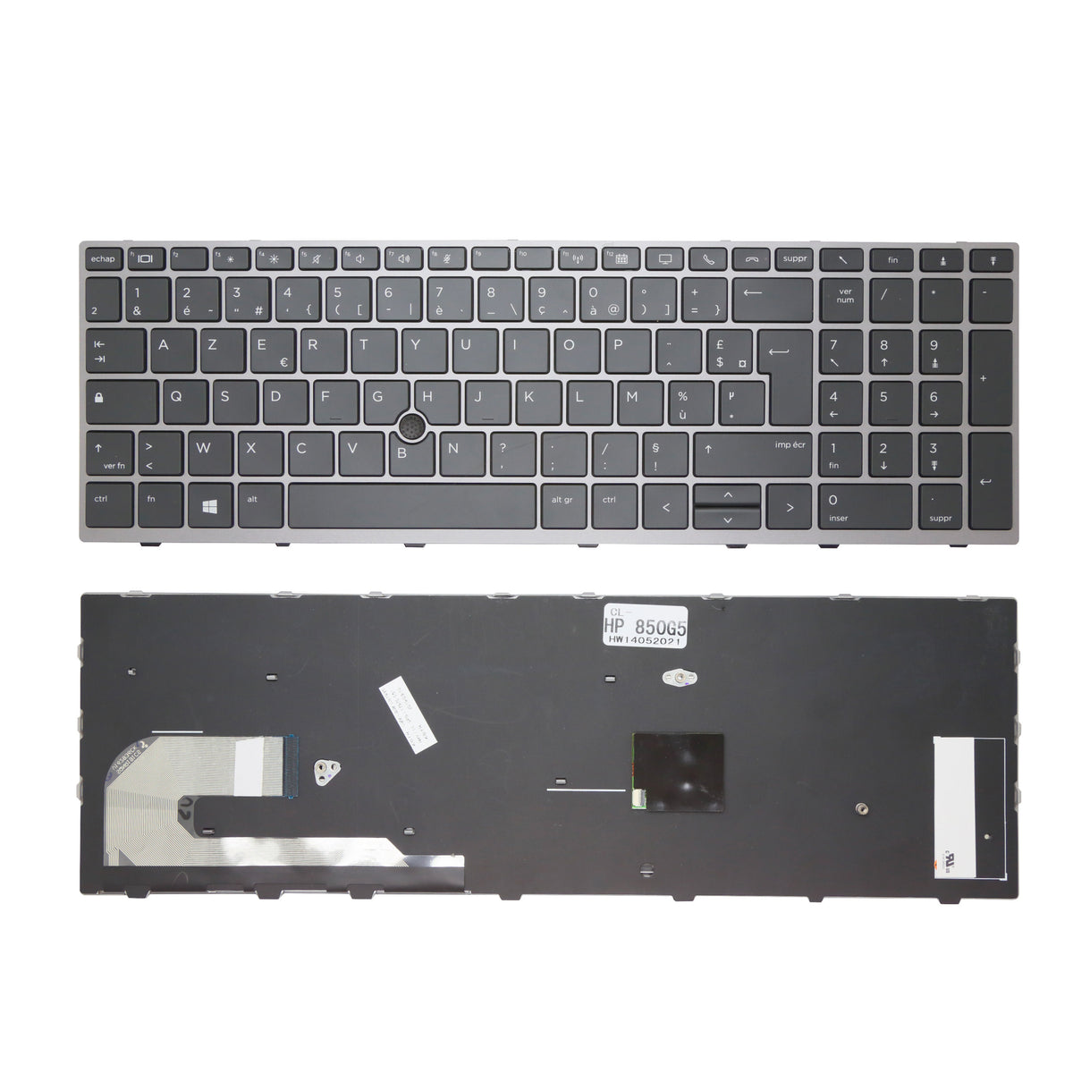 CLAVIER FRANÇAIS AZERTY POUR PC PORTABLE HP ZBOOK 15U G5 / 15U G6 - L11999-281 / 6037B0136125 + TRACKPOINT