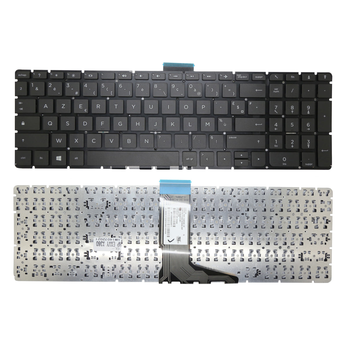 CLAVIER FRANÇAIS AZERTY POUR PC PORTABLE HP PAVILION X360 15-BK / 15-AQ / M6-AQ / 17-AB - NSK-CWDSW