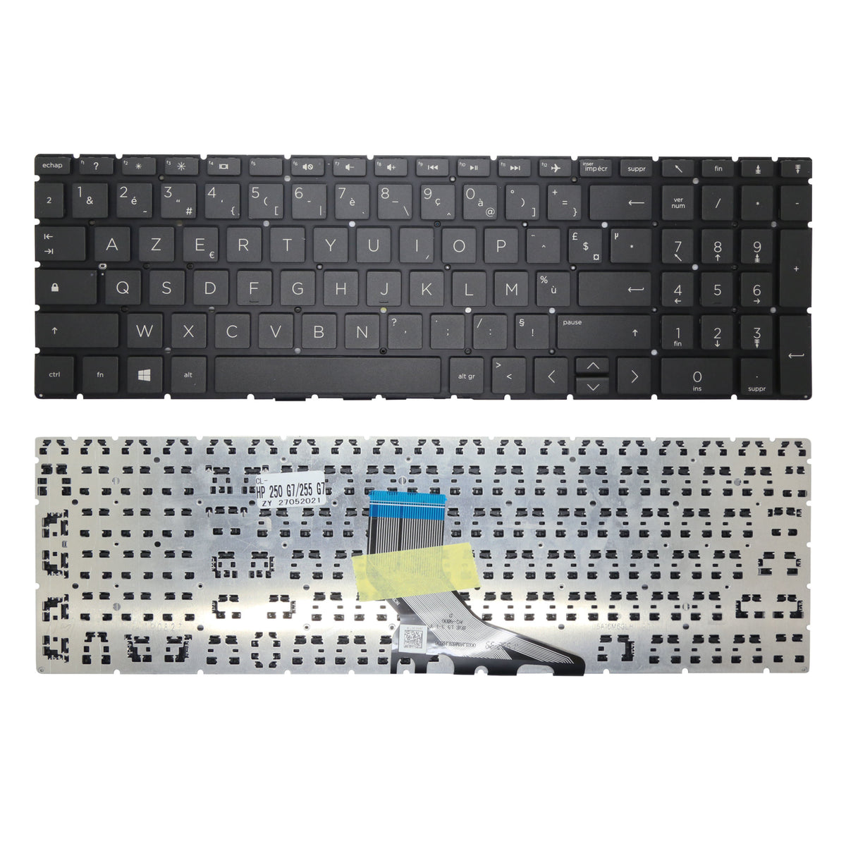 CLAVIER FRANÇAIS AZERTY POUR PC PORTABLE HP 250 G7 / 250 G8 / 255 G7 / 255 G8 / 256 G7