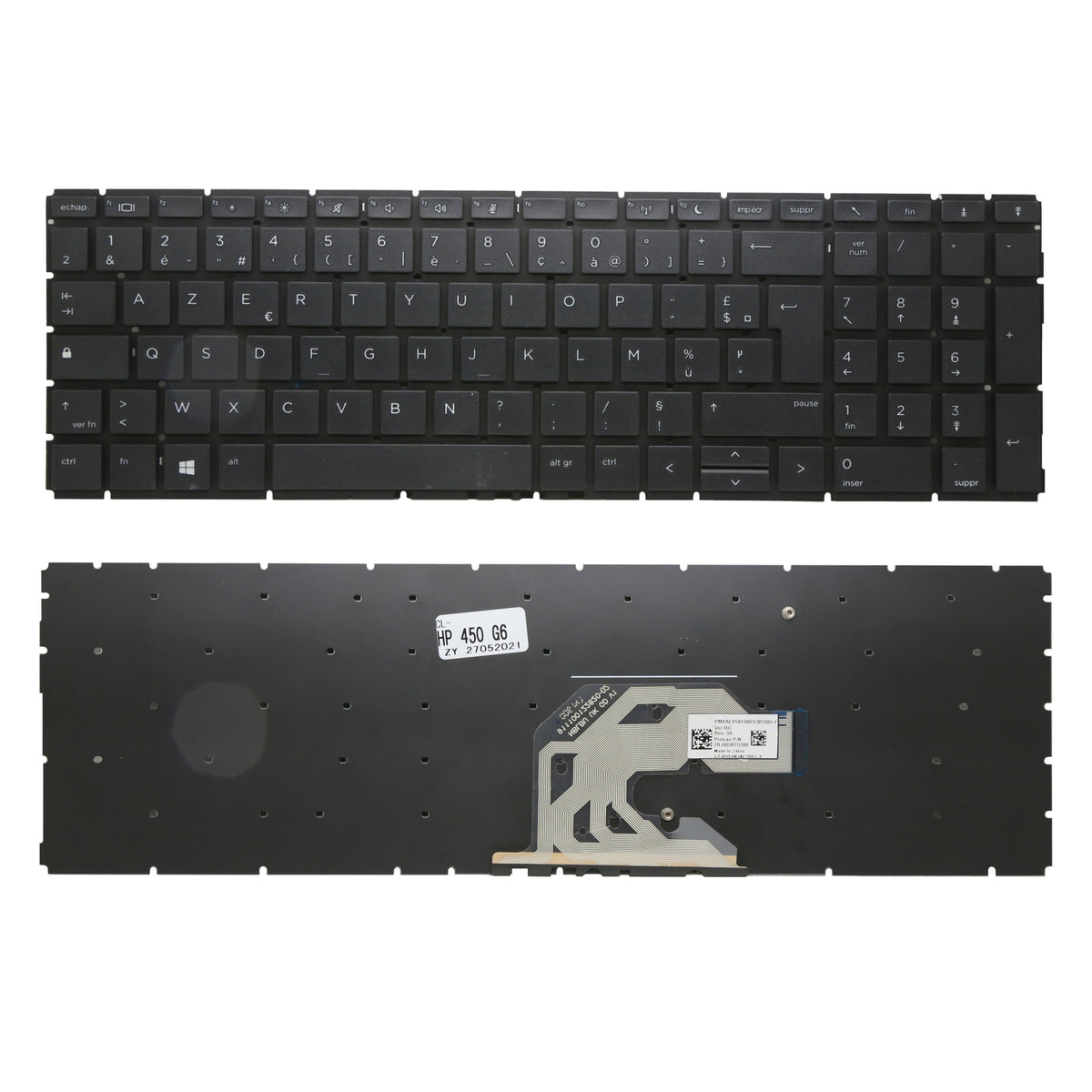CLAVIER FRANÇAIS AZERTY POUR PC PORTABLE HP PROBOOK 450 G6 / 450 G7 / 455 G6 / 455R G6 / 455 G7 / 455R G7 - 2B.ABU07Q100-1