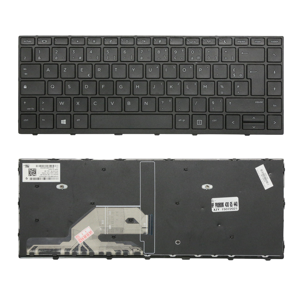 CLAVIER FRANÇAIS AZERTY POUR PC PORTABLE HP PROBOOK 430 G5 / 440 G5 / 445 G5 - NSK-XJOSQ / 9Z.NEESQ.00F / L01072-051-1