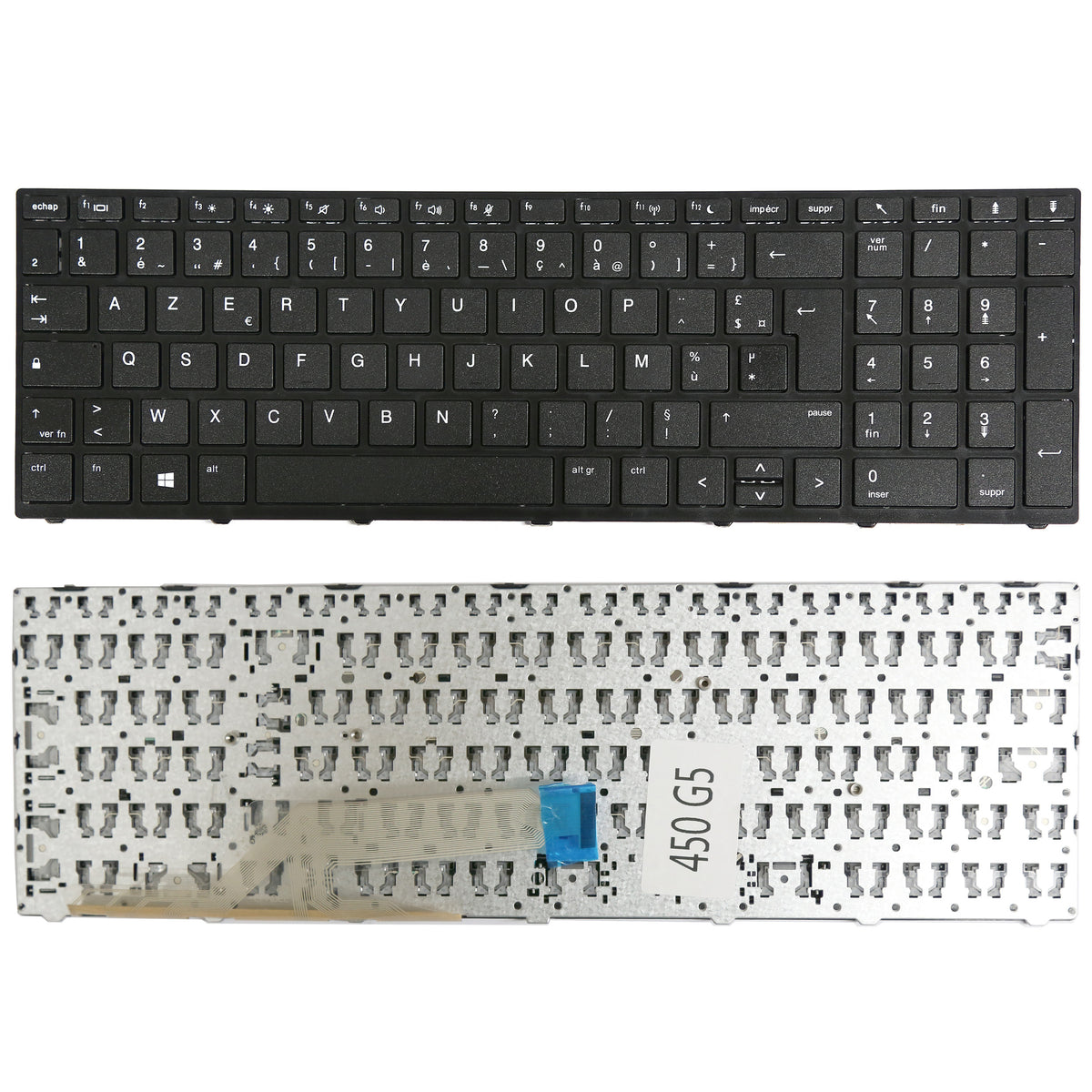 CLAVIER FRANÇAIS AZERTY POUR PC PORTABLE HP PROBOOK 450 G5 / 455 G5 / 470 G5 - NSK-XK0SQ / 9Z.NEFSQ.00F / AEX8CY00110